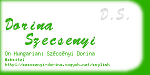 dorina szecsenyi business card