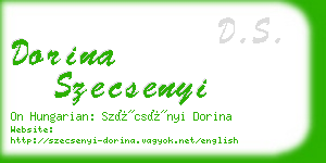 dorina szecsenyi business card